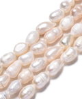 BeadsBalzar Beads & Crafts (PE8369-05C) Natural Cultured Freshwater Pearl Beads Strands, Rice, Seashell Color 5~6mm long
