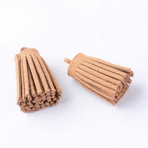 BeadsBalzar Beads & Crafts PERU (TA8321-05) (TA8321-X) Faux Suede Cord Tassel Pendant Decorations, 34mm (4 PCS)