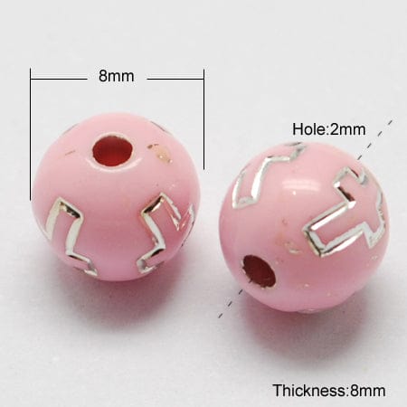 BeadsBalzar Beads & Crafts PINK (AB2516X) Acrylic beads (+/- 100 PCS)