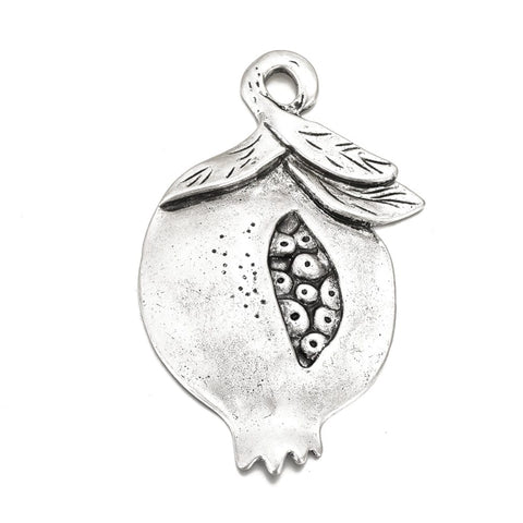 BeadsBalzar Beads & Crafts (PM5269) Tibetan Style Alloy Big Pendants, Matte Style, Pomegranate, 85MM