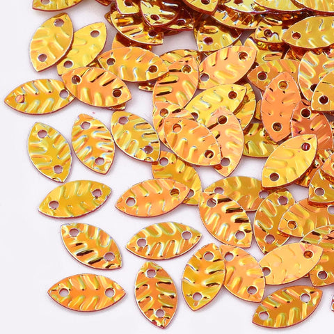 BeadsBalzar Beads & Crafts (PP7021A) Plastic Paillette Links, Sequins Beads, Leaf, Chocolate 8.5mm (20 GMS)