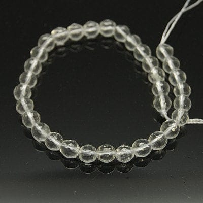 BeadsBalzar Beads & Crafts (QG6554A) Gemstone Beads Strands, Quartz Crystal, Faceted, Round, Clear Size: about 8mm in diameter, hole: 1mm