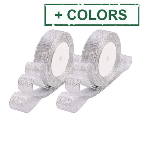 BeadsBalzar Beads & Crafts (RC7017-X) Glitter Metallic Ribbon, Sparkle Ribbon, 25mm wide (23 mets)