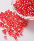 BeadsBalzar Beads & Crafts RED (AB8481-3) (AB8481-X) Acrylic Beads, Round, AB Color, 4mm (10 GMS / +-350 PCS)
