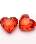 BeadsBalzar Beads & Crafts RED (AH8314-6) (AH8314-X) Transparent Acrylic Beads, Heart, 25mm (5 PCS)