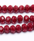 BeadsBalzar Beads & Crafts RED (BE4114-29) (BE4114-X) Imitation Jade Glass Beads 4x3mm (1 STR)