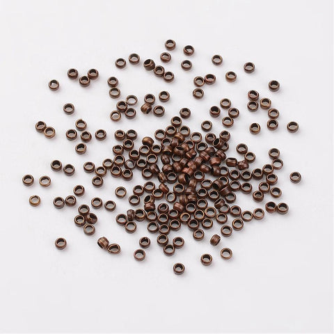BeadsBalzar Beads & Crafts RED COPPER (CB1710B) (CB1710X) Economy Brass crimp beads Gold 2x1.2mm  (5 GMS)