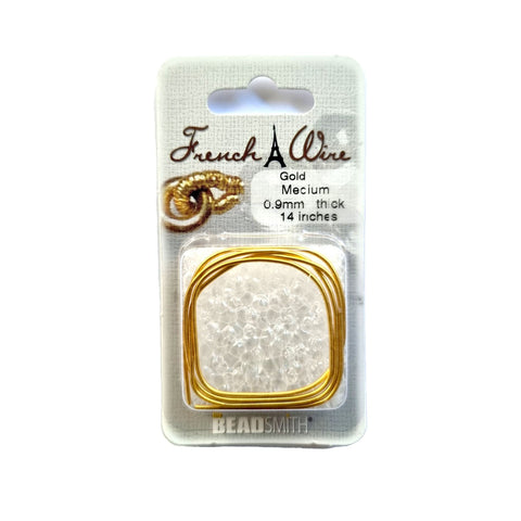 BeadsBalzar Beads & Crafts (RFWGM) FRENCH WIRE GOLD COLOR MEDIUM (.9MM)- 14INCHES