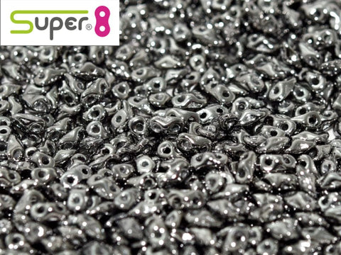 BeadsBalzar Beads & Crafts (S8-00030-27400) SUPER8® 2,2 X 4,7 MM CRYSTAL FULL CHROME