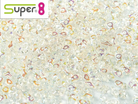 BeadsBalzar Beads & Crafts (S8-00030-28701) SUPER8® 2,2 X 4,7 MM CRYSTAL AB