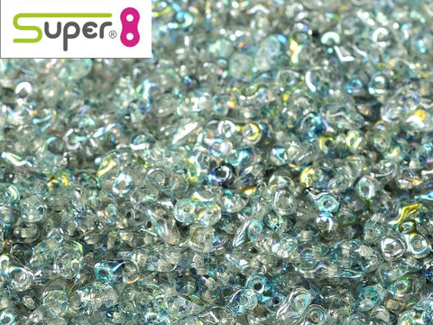 BeadsBalzar Beads & Crafts (S8-00030-98538) SUPER8® 2,2 X 4,7 MM CRYSTAL BLUE RAINBOW