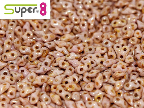 BeadsBalzar Beads & Crafts (S8-02010-65491) SUPER8® 2,2 X 4,7 MM ALABASTER ROMAN ROSE