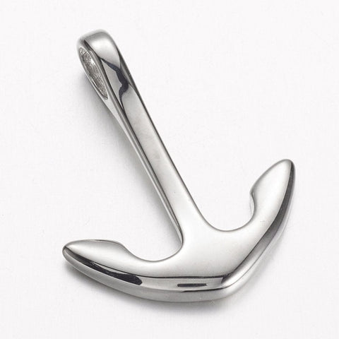 BeadsBalzar Beads & Crafts (SA6565A) 304 Stainless Steel Pendants, Anchor,  30mm wide, 37mm long