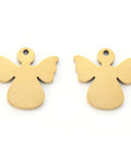BeadsBalzar Beads & Crafts (SA8316-10G) 304 Stainless Steel Charms, Laser Cut, Angel, Golden 15mm (4 PCS)