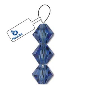 BeadsBalzar Beads & Crafts SAPPHIRE (MC30203SAP-ST) (MC30203-X) PRECIOSA 3MM BICONE (+/-42 PCS)