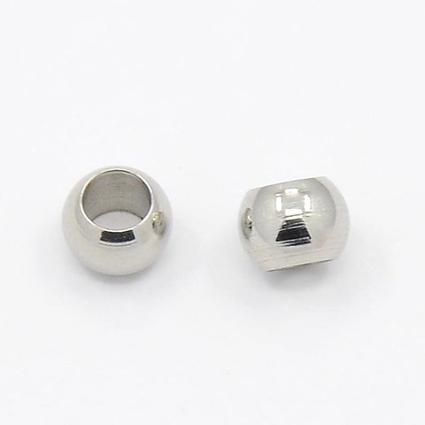 BeadsBalzar Beads & Crafts (SB4615) 304 Stainless Steel Smooth Spacer Beads 5MM (12PCS)
