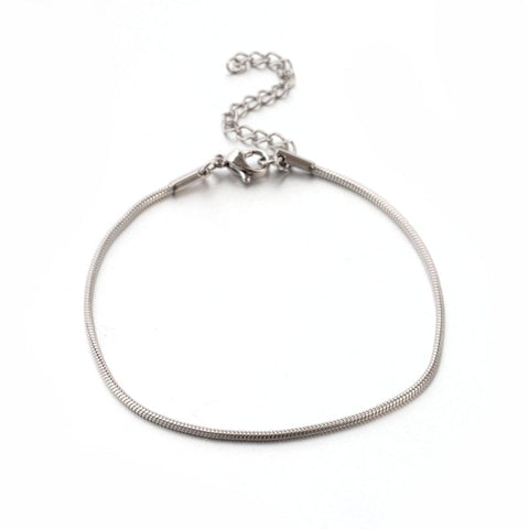 BeadsBalzar Beads & Crafts (SB4620) 304 Stainless Steel Snake Chain Bracelet (1 PC)