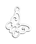 BeadsBalzar Beads & Crafts (SB4704) 304 Stainless Steel Pendants, Butterfly, Stainless Steel Color (2 PCS)