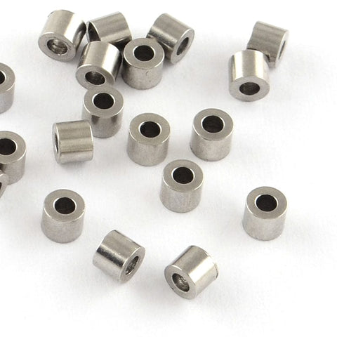 BeadsBalzar Beads & Crafts (SB5249) 304 Stainless Steel Column Bead Spacers, Stainless Steel