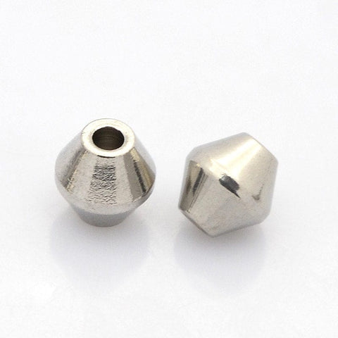 BeadsBalzar Beads & Crafts (SB5254) Bicone 304 Stainless Steel Beads, Stainless Steel 8MM