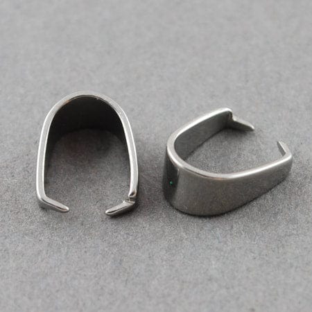 BeadsBalzar Beads & Crafts (SB5400) 304 Stainless Steel Pinch Bails Size: about 13x9mm (14 pcs)