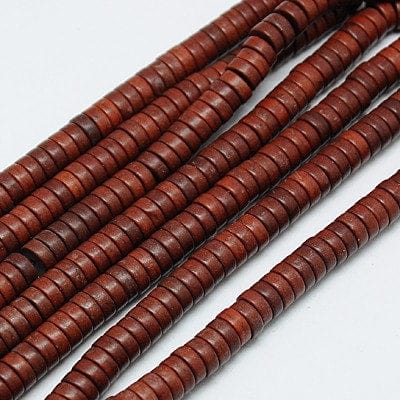 BeadsBalzar Beads & Crafts (SB6040D) Synthetic Turquoise Beads Strands, Heishi Beads, Dyed, Flat Round-Disc, SaddleBrown Size: about 8mm