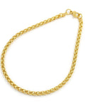 BeadsBalzar Beads & Crafts (SB6631B) 304 Stainless Steel Wheat Chain Bracelet Makings, Golden Size: about 3mm wide, 7-7-8"(200mm) long,