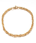 BeadsBalzar Beads & Crafts (SB6703A) 304 Stainless Steel Rope Chain Bracelets, Golden Size: about 8-1-2"(215mm) long