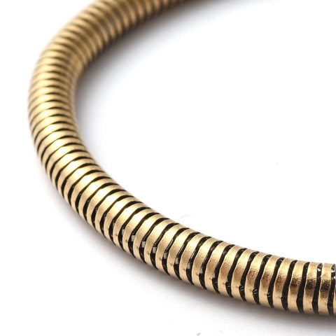 BeadsBalzar Beads & Crafts (SB8299-G) Ion Plating(IP) 304 Stainless Steel Round Snake Chain Bracelet Golden (21cm)