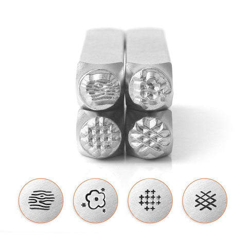 BeadsBalzar Beads & Crafts (SC15K-AM-4PC) 6mm Texture Stamp Pack, Series 2 (SET OF 4 PCS)