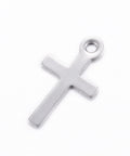 BeadsBalzar Beads & Crafts (SC4717) 304 Stainless Steel Charms, Cross, Stainless Steel Color (10 PCS)