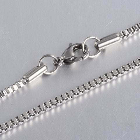 BeadsBalzar Beads & Crafts (SC4719) 304 Stainless Steel Box Chain Necklaces