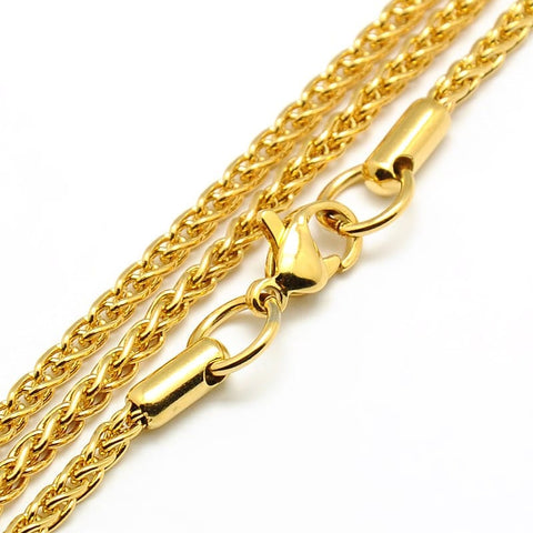 BeadsBalzar Beads & Crafts (SC4735) 304 Stainless Steel Wheat Chain
