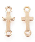 BeadsBalzar Beads & Crafts (SC5257) 304 Stainless Steel Links, Cross, Golden 18MM (5 PCS)