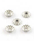 BeadsBalzar Beads & Crafts (SC5289) Flower 304 Stainless Steel Bead Caps, Stainless Steel 6MM
