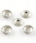 BeadsBalzar Beads & Crafts (SC5290) Flower 304 Stainless Steel Bead Caps, Stainless Steel 8MM