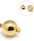 BeadsBalzar Beads & Crafts (SC5354) 304 Stainless Steel Magnetic Clasps, Ion Round, Golden 10x14mm  (1 set)
