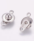 BeadsBalzar Beads & Crafts (SC5402) 304 Stainless Steel Snap Clasps, Stainless Steel 15MM