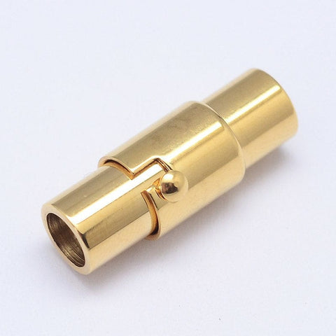 BeadsBalzar Beads & Crafts (SC5478) Column 304 Stainless Steel Magnetic Clasps, Golden 18MM
