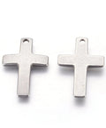 BeadsBalzar Beads & Crafts (SC5554) 304 Stainless Steel Pendants, Cross, Stainless Steel 30MM (2 PCS)