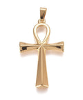 BeadsBalzar Beads & Crafts (SC6453A) 304 Stainless Steel Pendants, Ankh Cross, Golden 25.5mm wide, 44.5mm long,