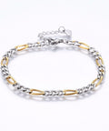 BeadsBalzar Beads & Crafts (SC6569A) 304 Stainless Steel Figaro Chain Bracelets,,  4.5mm wide,(19cm)