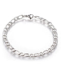 BeadsBalzar Beads & Crafts (SC6571A) 304 Stainless Steel Figaro Chain Bracelets, 5mm wide (20.4cm)