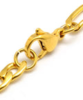 BeadsBalzar Beads & Crafts (SC6573A) 304 Stainless Steel Figaro Chain Bracelet Golden about 5mm (21CM)