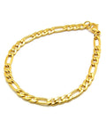 BeadsBalzar Beads & Crafts (SC6573A) 304 Stainless Steel Figaro Chain Bracelet Golden about 5mm (21CM)