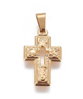BeadsBalzar Beads & Crafts (SC6920A) 304 Stainless Steel Pendants, Cross, Golden 15X24MM (2 PCS)