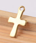 BeadsBalzar Beads & Crafts (SC7040A) 304 Stainless Steel Cross, Golden 7X12mm (5 pcs)