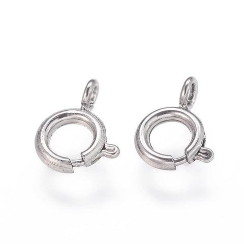 BeadsBalzar Beads & Crafts (SC7795-P) 304 Stainless Steel Spring Ring Clasps, 7x9.5mm (4 PCS)