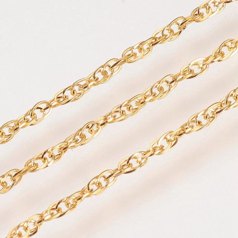 BeadsBalzar Beads & Crafts (SC8506-X) Ion Plating(IP) Handmade 304 Stainless Steel Rope Chains (10 MTRS OR 2 MTRS)