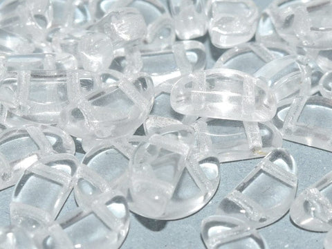 BeadsBalzar Beads & Crafts (SCB-00030) SEMI CIRCLE BEADS 5 X 10 MM CRYSTAL